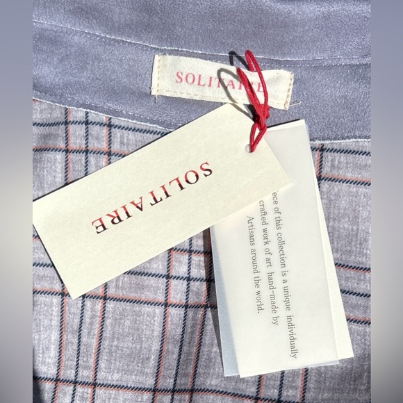 NWT! Anthropologie Solitaire Vegan Suede Solid/Plaid Trench Coat Jacket Sz  L/XL - Picture 6 of 7